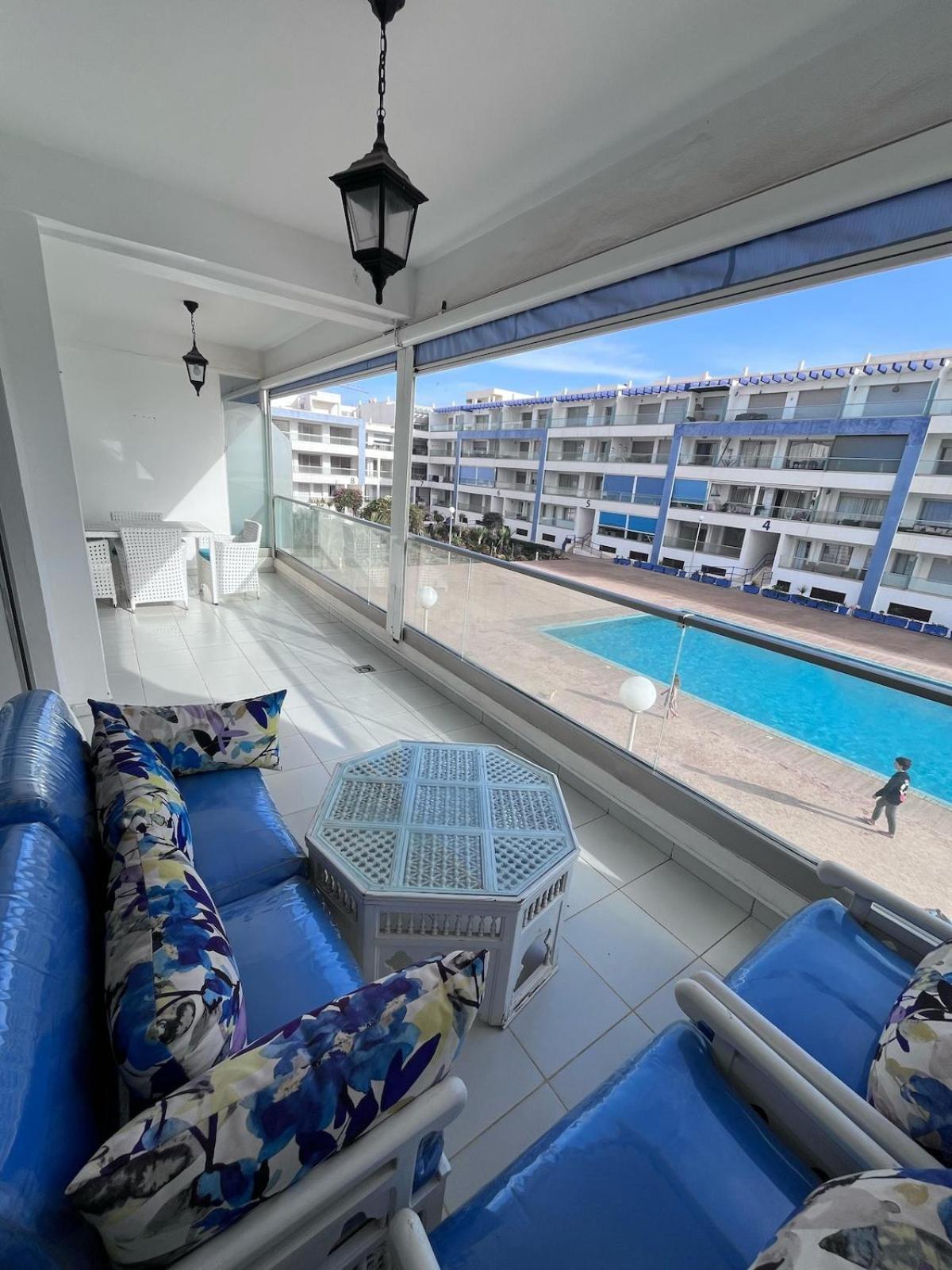 Apartment Sea View With Pool Aourir Buitenkant foto