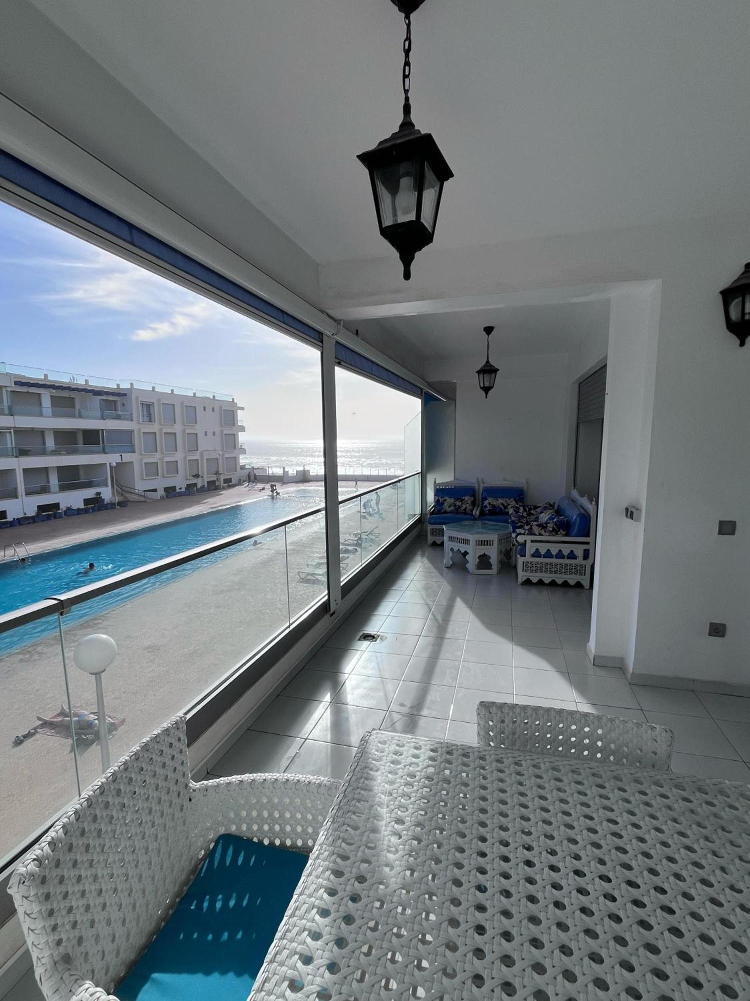 Apartment Sea View With Pool Aourir Buitenkant foto