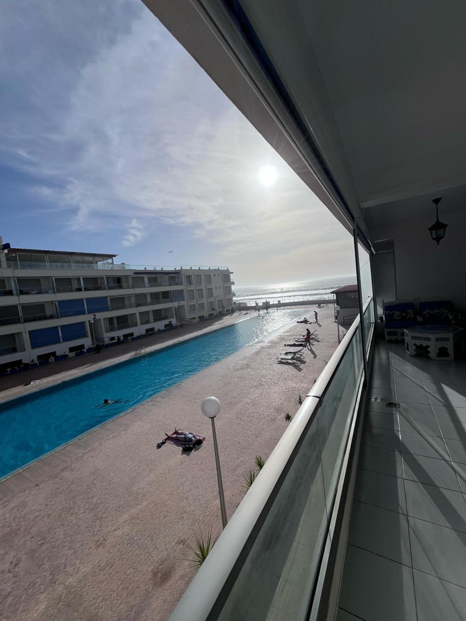 Apartment Sea View With Pool Aourir Buitenkant foto